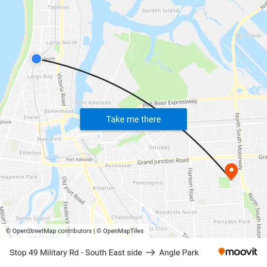 Stop 49 Military Rd - South East side to Angle Park map
