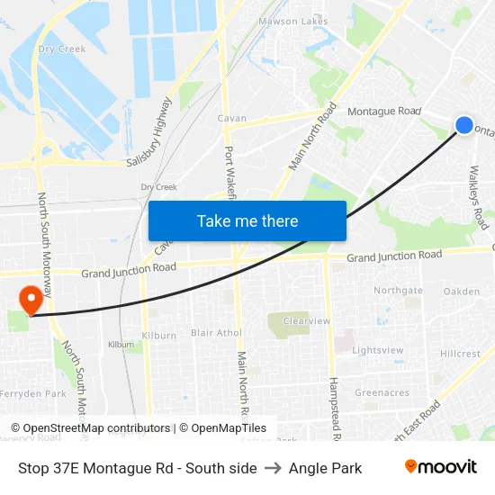 Stop 37E Montague Rd - South side to Angle Park map