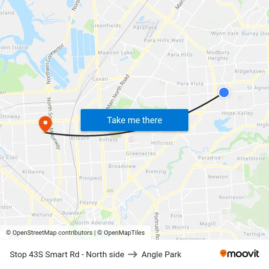 Stop 43S Smart Rd - North side to Angle Park map