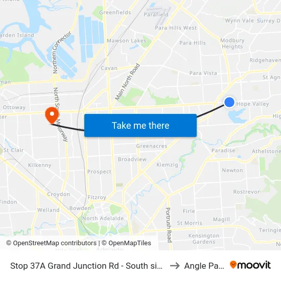 Stop 37A Grand Junction Rd - South side to Angle Park map
