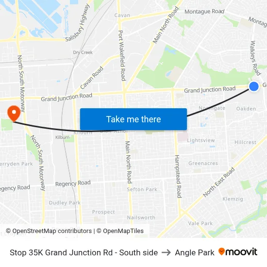 Stop 35K Grand Junction Rd - South side to Angle Park map