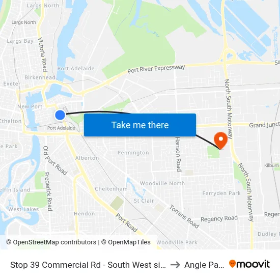 Stop 39 Commercial Rd - South West side to Angle Park map