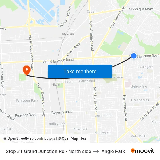 Stop 31 Grand Junction Rd - North side to Angle Park map