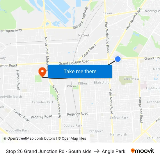 Stop 26 Grand Junction Rd - South side to Angle Park map