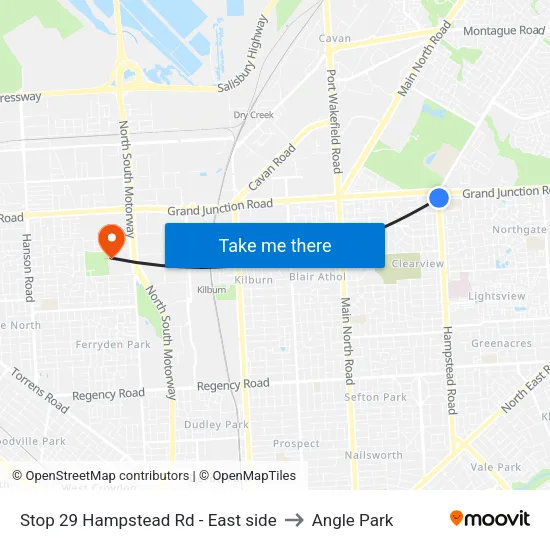 Stop 29 Hampstead Rd - East side to Angle Park map