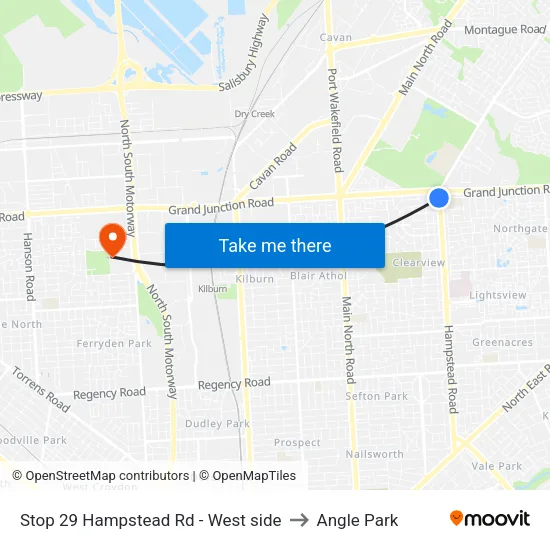 Stop 29 Hampstead Rd - West side to Angle Park map