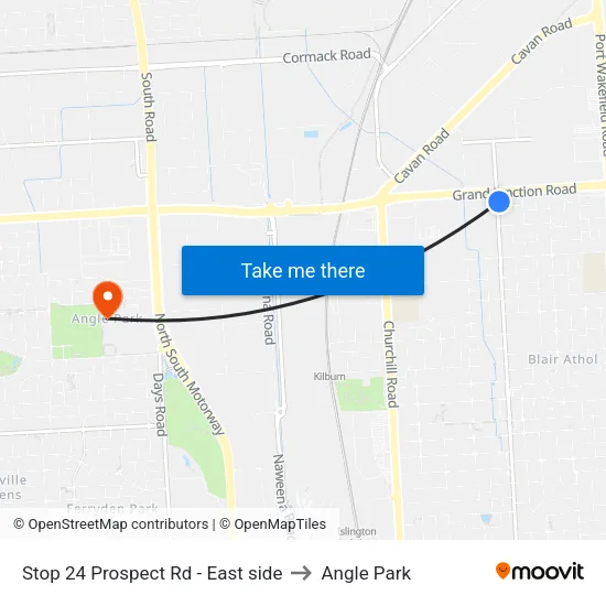 Stop 24 Prospect Rd - East side to Angle Park map