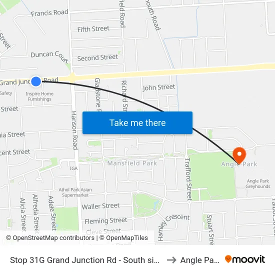 Stop 31G Grand Junction Rd - South side to Angle Park map