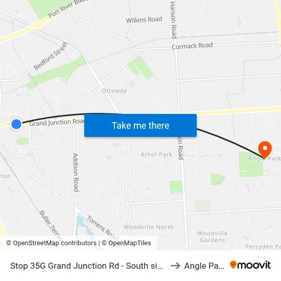 Stop 35G Grand Junction Rd - South side to Angle Park map