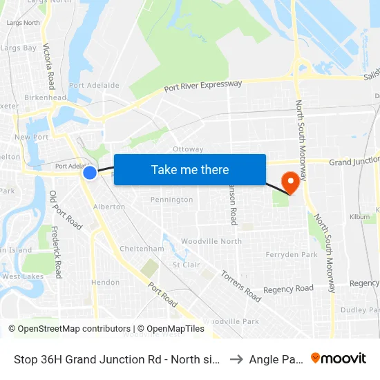 Stop 36H Grand Junction Rd - North side to Angle Park map