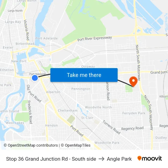 Stop 36 Grand Junction Rd - South side to Angle Park map