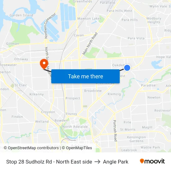 Stop 28 Sudholz Rd - North East side to Angle Park map