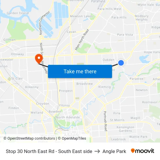 Stop 30 North East Rd - South East side to Angle Park map