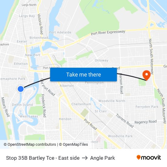 Stop 35B Bartley Tce - East side to Angle Park map