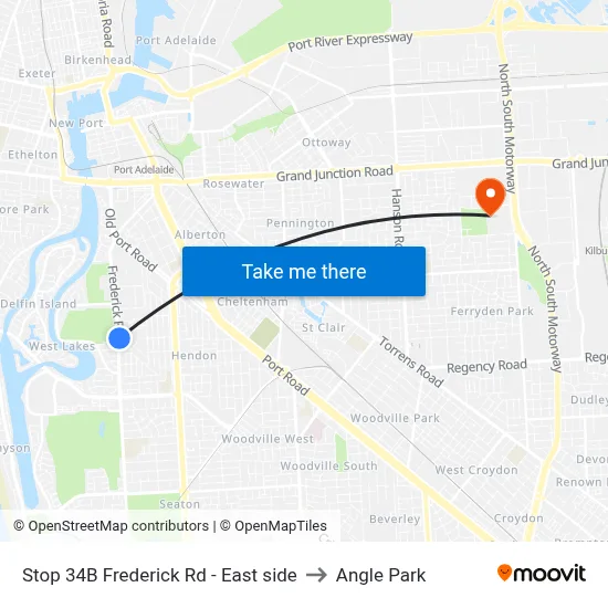 Stop 34B Frederick Rd - East side to Angle Park map