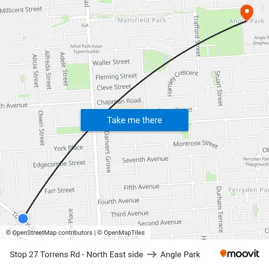 Stop 27 Torrens Rd - North East side to Angle Park map