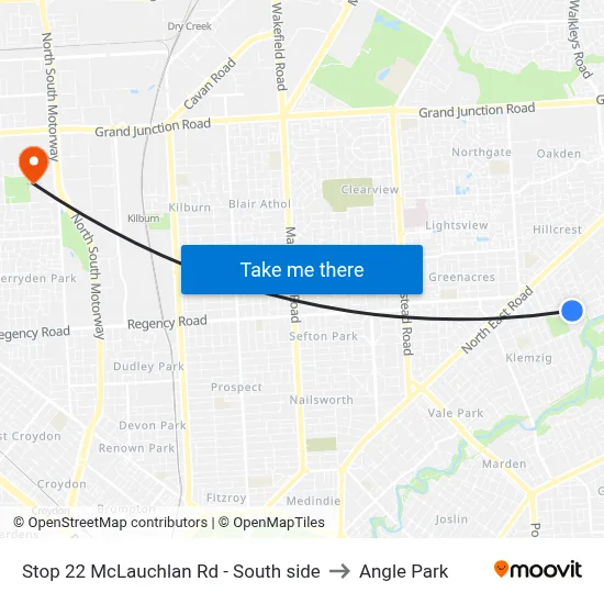 Stop 22 McLauchlan Rd - South side to Angle Park map