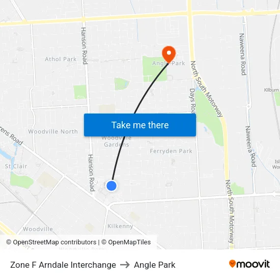 Zone F Arndale Interchange to Angle Park map