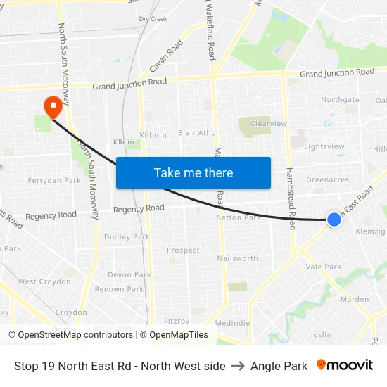 Stop 19 North East Rd - North West side to Angle Park map