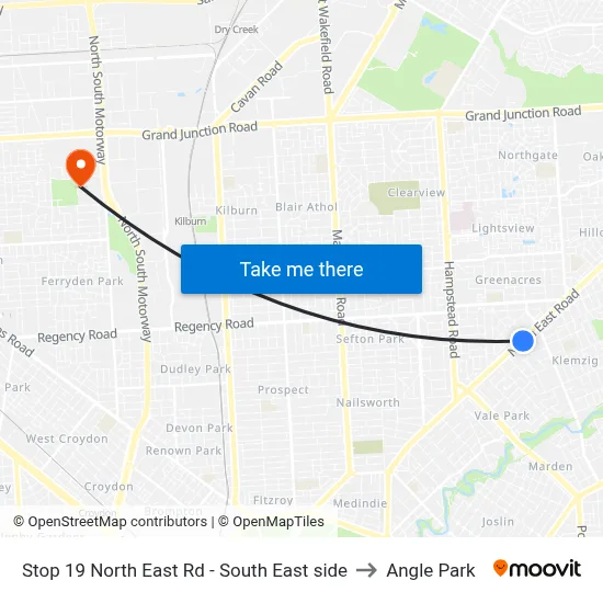 Stop 19 North East Rd - South East side to Angle Park map