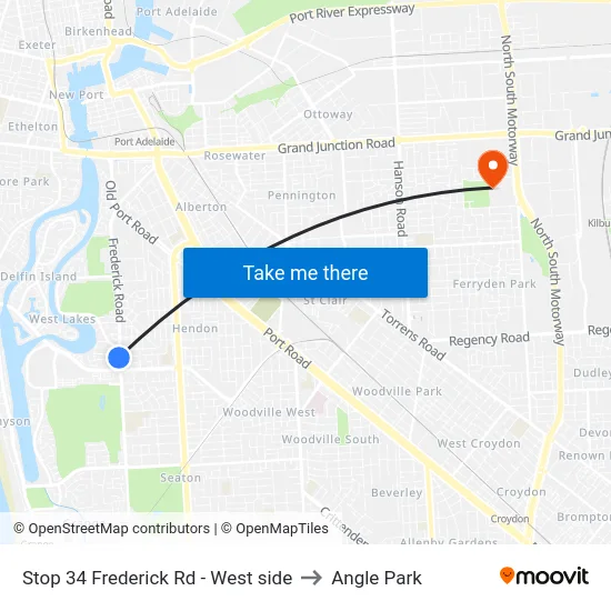 Stop 34 Frederick Rd - West side to Angle Park map
