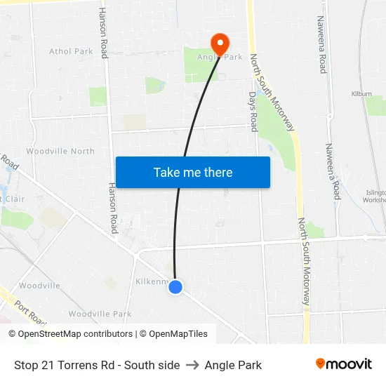Stop 21 Torrens Rd - South side to Angle Park map