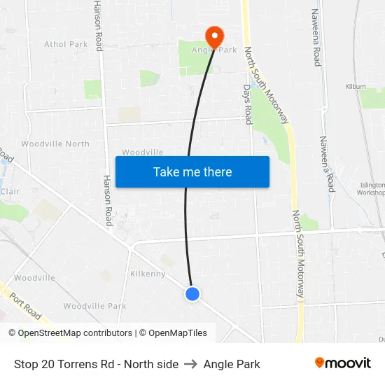Stop 20 Torrens Rd - North side to Angle Park map