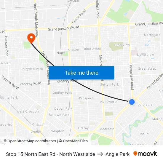 Stop 15 North East Rd - North West side to Angle Park map