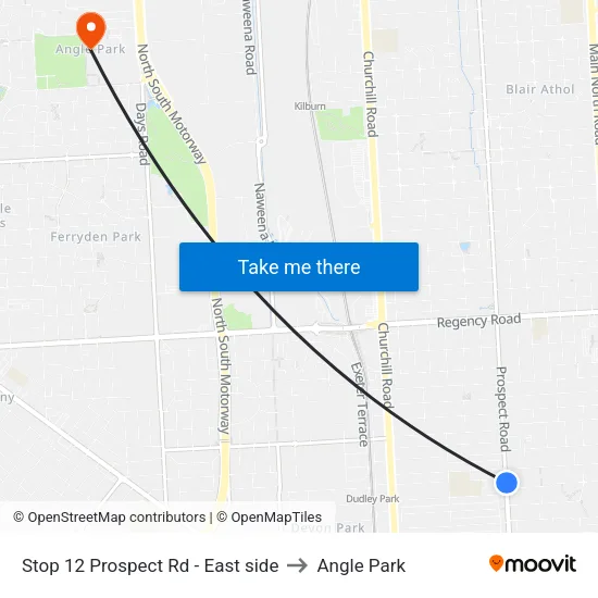 Stop 12 Prospect Rd - East side to Angle Park map