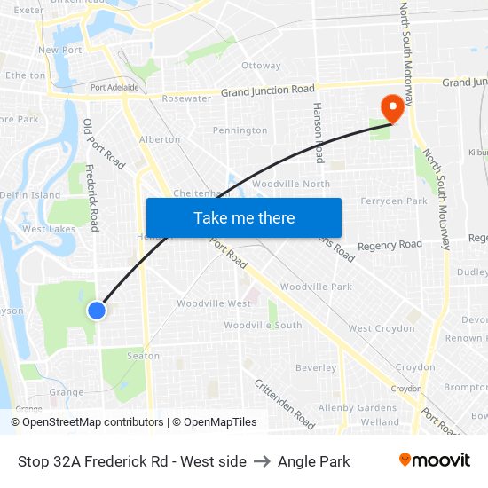 Stop 32A Frederick Rd - West side to Angle Park map