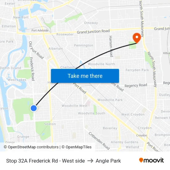 Stop 32A Frederick Rd - West side to Angle Park map