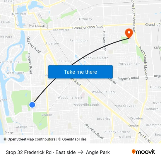 Stop 32 Frederick Rd - East side to Angle Park map