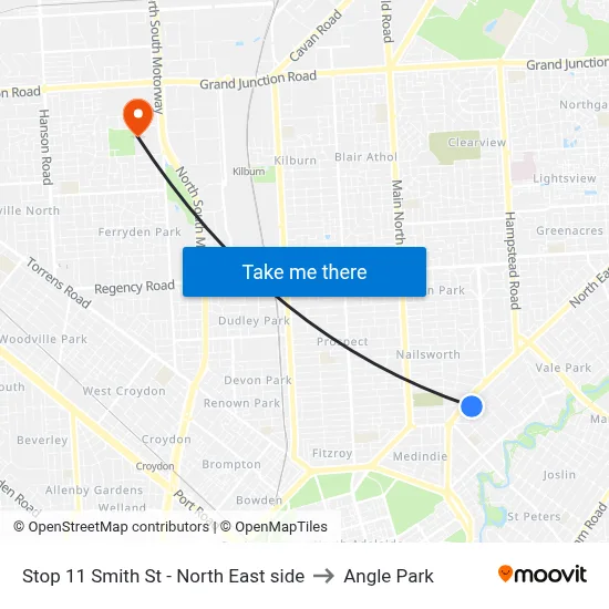 Stop 11 Smith St - North East side to Angle Park map