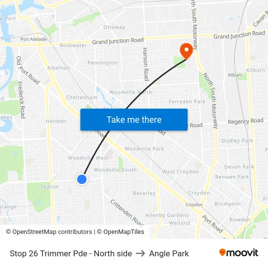 Stop 26 Trimmer Pde - North side to Angle Park map