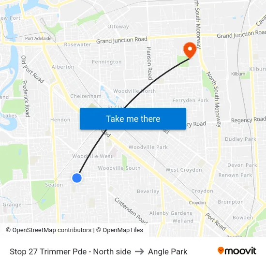 Stop 27 Trimmer Pde - North side to Angle Park map
