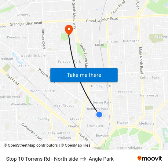 Stop 10 Torrens Rd - North side to Angle Park map