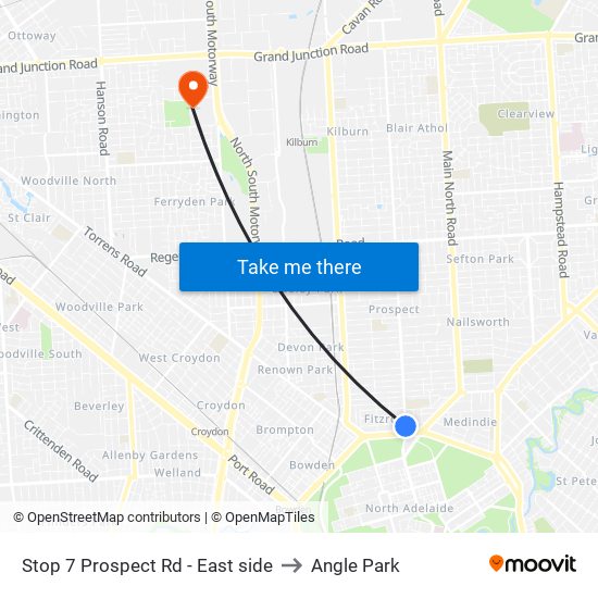 Stop 7 Prospect Rd - East side to Angle Park map