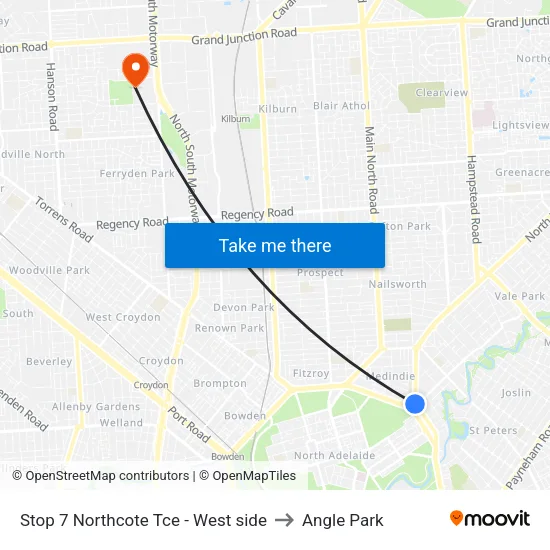 Stop 7 Northcote Tce - West side to Angle Park map