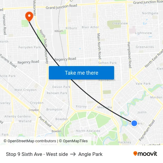 Stop 9 Sixth Ave - West side to Angle Park map