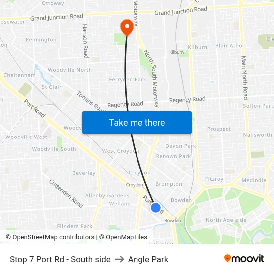 Stop 7 Port Rd - South side to Angle Park map