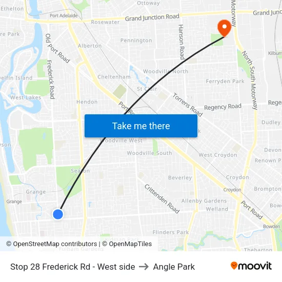 Stop 28 Frederick Rd - West side to Angle Park map