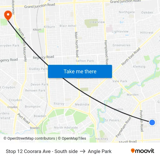 Stop 12 Coorara Ave - South side to Angle Park map