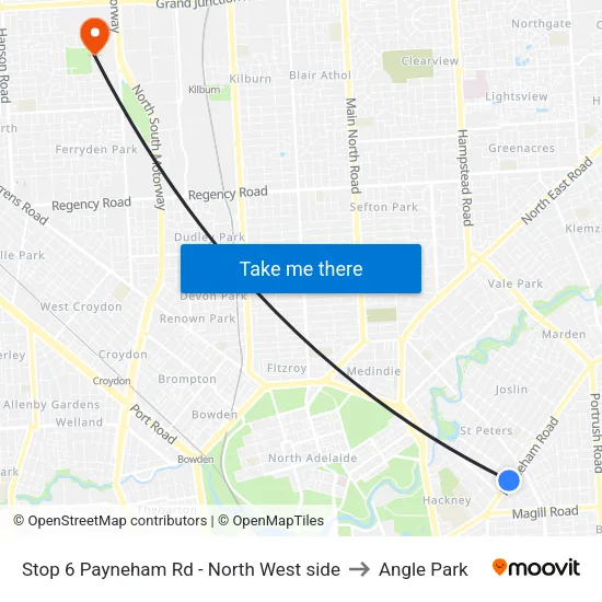 Stop 6 Payneham Rd - North West side to Angle Park map