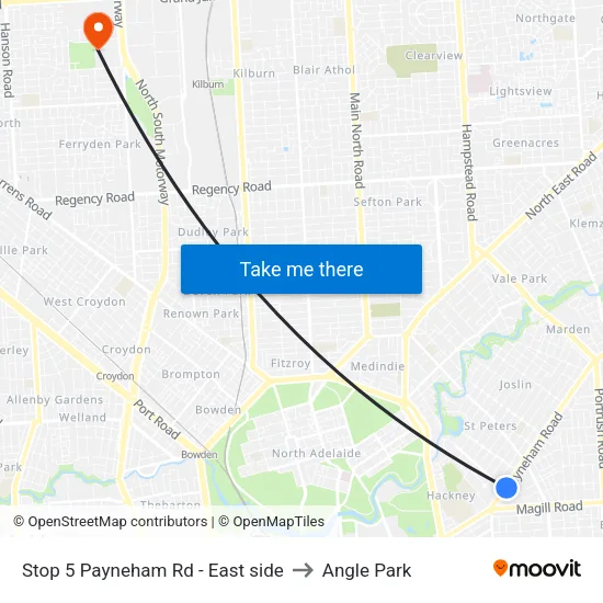 Stop 5 Payneham Rd - East side to Angle Park map