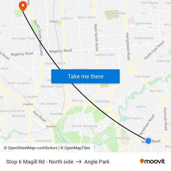 Stop 6 Magill Rd - North side to Angle Park map