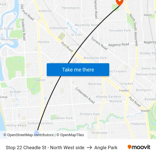 Stop 22 Cheadle St - North West side to Angle Park map