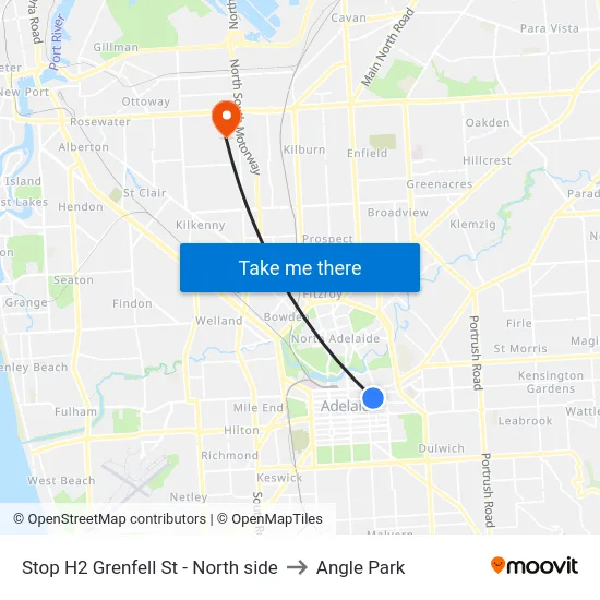 Stop H2 Grenfell St - North side to Angle Park map