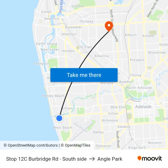 Stop 12C Burbridge Rd - South side to Angle Park map