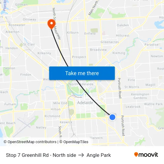 Stop 7 Greenhill Rd - North side to Angle Park map
