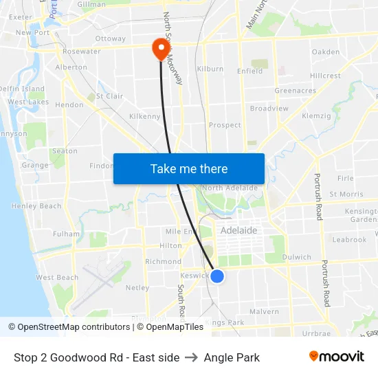 Stop 2 Goodwood Rd - East side to Angle Park map